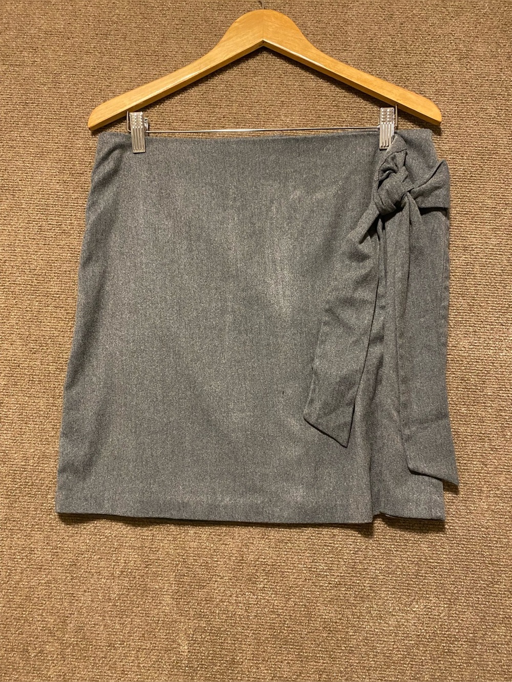 Banana Republic Gray Wool Blend Tie Side Wrap Skirt 16